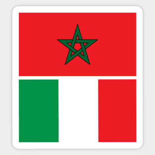 Moroccan and Italy Union Flag Sticker